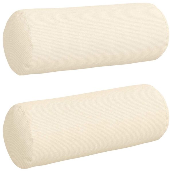 vidaXL Coussins d'accent 2 Pièces Crème Ø 25 x 70 cm