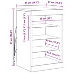 vidaXL Buffet LED Chêne artisanal 41 x 37 x 67 cm Bois d'ingénierie