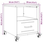 vidaXL Table de chevet blanc 36x39x43 5 cm acier