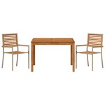 vidaXL Ensemble de salle à manger de jardin 3 pièces beige  acacia