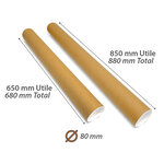 Tube d'emballage carton rond kraft GM 85 cm (L)