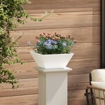 vidaXL Bol de jardin   pot blanc 35x35x15 cm en acier.