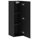 vidaXL Meuble TV mural en chêne noir - 30 5 x 30 x 90 cm  fait en bois d'ingénierie.
