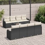 vidaXL Ensemble de canapé de jardin Noir 55 x 55 x 37 cm polyrotin