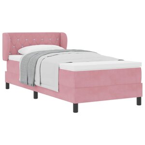 vidaXL Lit à ressorts avec matelas Rose 100 x 200 cm Velours