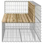 vidaXL Banc de jardin design gabion 122x71x65 5cm bois de pin imprégné
