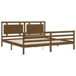 vidaXL Cadre de lit sans matelas marron miel 200x200 cm bois massif