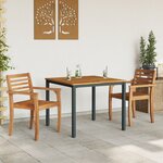 Table de jardin vidaXL 90x90x75 cm en bois d'acacia massif et métal