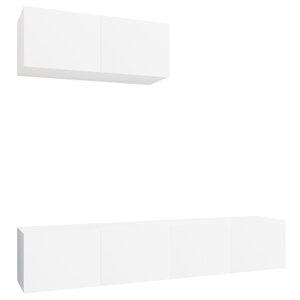 vidaXL Ensemble de meubles TV 3 Pièces Blanc Bois d'ingénierie