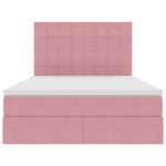 vidaXL Lit de rangement LED avec matelas Rose 140 x 190 cm Velours