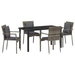 vidaXL Ensemble de salle à manger pour jardin 5 Pièces Gris polyrotin