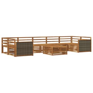 vidaXL Ensemble de canapés d'extérieur 8 Pièces Naturel