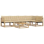 vidaXL Ensemble de canapés d'extérieur 6 Pièces Blanc et Beige