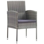 vidaXL Ensemble de salle à manger pour jardin 3 Pièces Gris Poly rotin