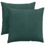 vidaXL Coussins de canapé 2 Pièces Vert foncé 45 x 45 cm