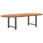 vidaXL Table à manger marron clair bois de chêne massif ovale