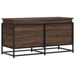 vidaXL Boîte de rangement avec couvercle chêne marron bois ingénierie