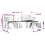 vidaXL Ensemble de canapés d'extérieur 4 pc Blanc Bois d'Acacia Massif
