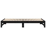 vidaXL Lit coulissant sans matelas noir 2x(100x200) cm