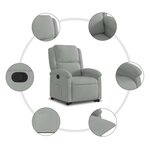 vidaXL Fauteuil inclinable Gris clair Velours