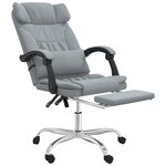 vidaXL Fauteuil de massage inclinable de bureau Gris clair Tissu