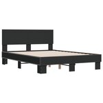vidaXL Cadre de lit noir 140x200 cm bois d'ingénierie et métal
