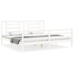 vidaXL Cadre de lit sans matelas blanc bois massif