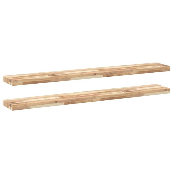 vidaXL Étagères flottantes 2 Pièces 140x20x4 cm acacia massif non traité