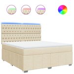 vidaXL Sommier à lattes de lit avec matelas Crème 180x200 cm Tissu