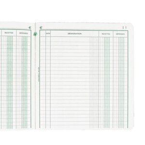 Registre exacompta 930 piqûre recettes - dépenses 2 colonnes