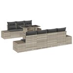 vidaXL Ensemble de canapé de jardin 8 Pièces Gris clair et gris foncé