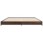 vidaXL Cadre de lit chêne marron 135x190 cm bois d'ingénierie et métal