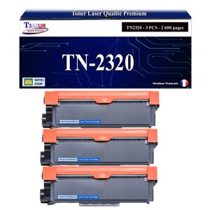 3 Toners compatibles avec Brother TN2320 pour Brother HL-L2360DN  L2365DW  L2300D  L2340DW - 2 600 pages - T3AZUR