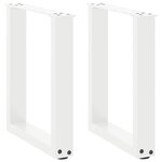 vidaXL Pieds de table basse en U 2 pièces Blanc 38 x (42-43) cm Acier