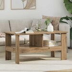 vidaXL Table basse Chêne artisanal 90 x 50 x 45 cm Bois d'ingénierie