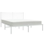 vidaXL Cadre de lit métal sans matelas et tête de lit blanc 160x200 cm
