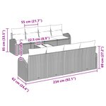 vidaXL Ensemble de Canapés de Jardin 9 Pièces avec Coussins Beige en Rotin Synthétique