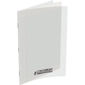 Cahier 140 pages seyès 90 g  couverture polypropylène incolore  format 21 x 29 7 cm CONQUERANT