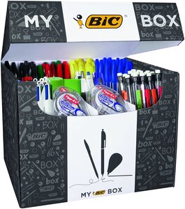 Boite d'un assortiment de 124 stylos BIC