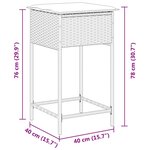vidaXL Tabourets de bar jardin avec coussins lot de 2 beige poly rotin