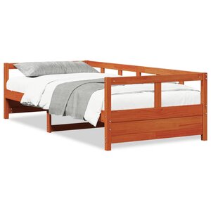 vidaXL Lit de jour sans matelas cire marron 90x190 cm bois pin massif