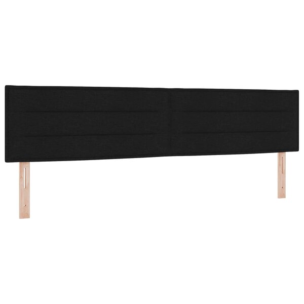 vidaXL Tête de lit LED avec bandes LED Noir 200 cm tissu