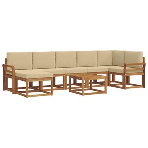 vidaXL Ensemble de canapés d'extérieur 8 pc Naturel et Beige