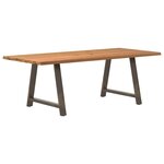 vidaXL Table à manger et bord naturel bois massif chêne rectangulaire