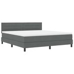 vidaXL Lit à ressorts avec tête de lit Gris foncé 180 x 200 cm tissu