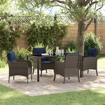vidaXL Ensemble de salle à manger pour jardin 5 Pièces Gris polyrotin