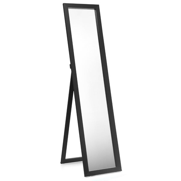 Miroir psyché autoportant 155 x 37 x 50 cm avec fonction 3 en 1 stylé scandinave en MDF noir 20_0013313