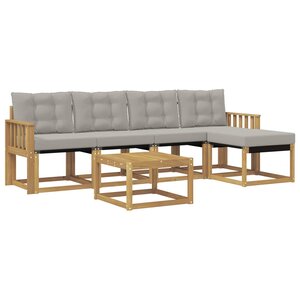 vidaXL Ensemble de canapés d'extérieur 6 pc Blanc et gris clair
