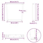 vidaXL Pieds de table à manger en forme de V  2 pièces  anthracite  80 x (72-73 3) cm  acier