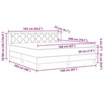 Lit à ressort vidaXL avec matelas - Marron foncé  160x200 cm  Tissu